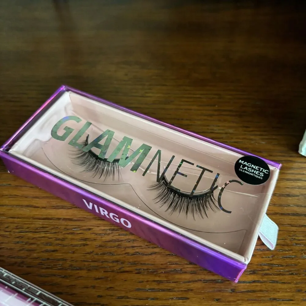 GLAMNETIC Virgo Magnetic Lashes + Pink Ruby Magnetic Liner + Mini Curler NIB